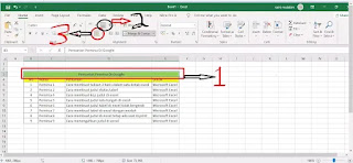 CARA MEMBUAT JUDUL TABEL DI EXCEL