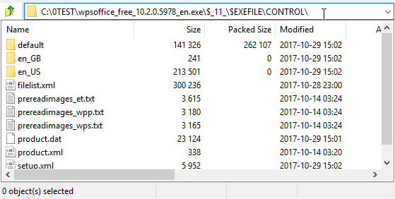CONTROL folder