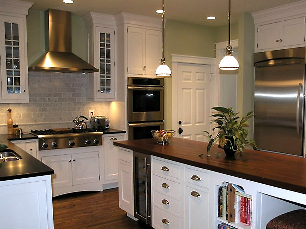 Dark Wood Cabinets Kitchen