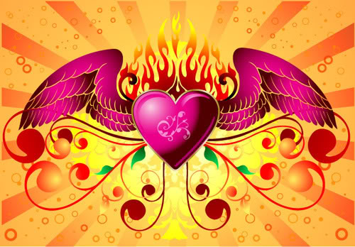 Valentine Hearts With Wings Wallpapers, Valentines Day Wings Heart 