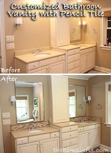 Updating A Vanity With A Custom Tile Backsplash The Kim Six Fix