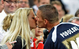 Lukas Podolski with Wife