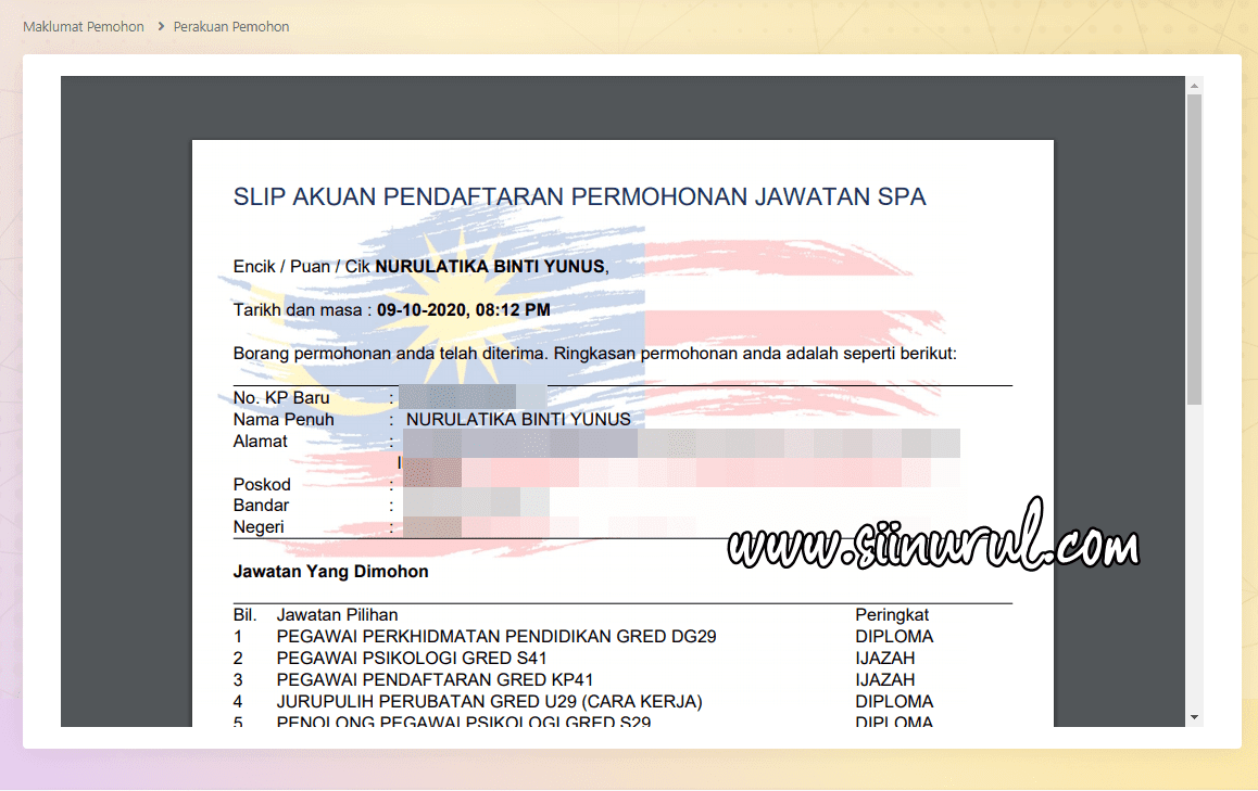 Panduan Mengisi Permohonan Spa9 Kemaskini Jawatan Spa8i Sii Nurul Menulis Untuk Berkongsi