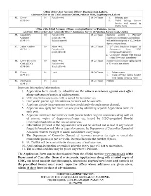 Controller General of Accounts jobs official Advertisement