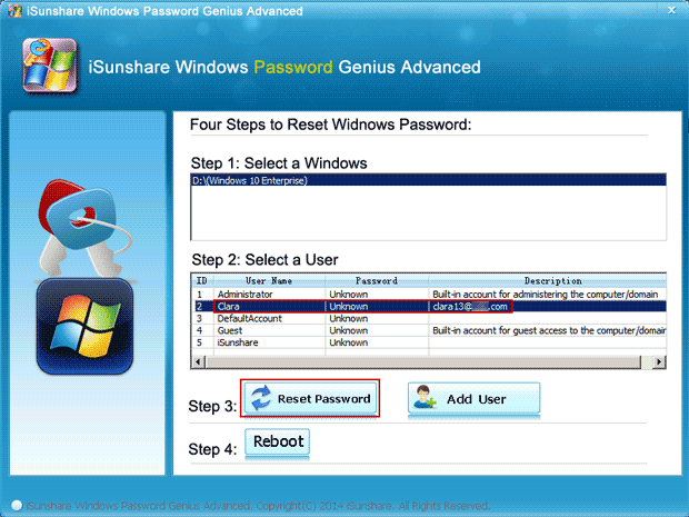 select Windows 10 Microsoft account to reset forgotten password