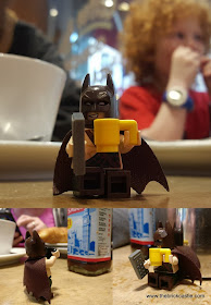 Tartan Batmandrinking a coffee taking a photo