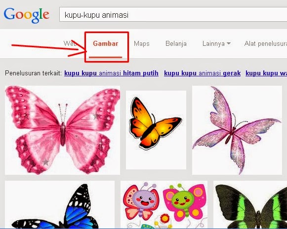 Belajar Komputer Tips Pencarian Gambar  Animasi atau 