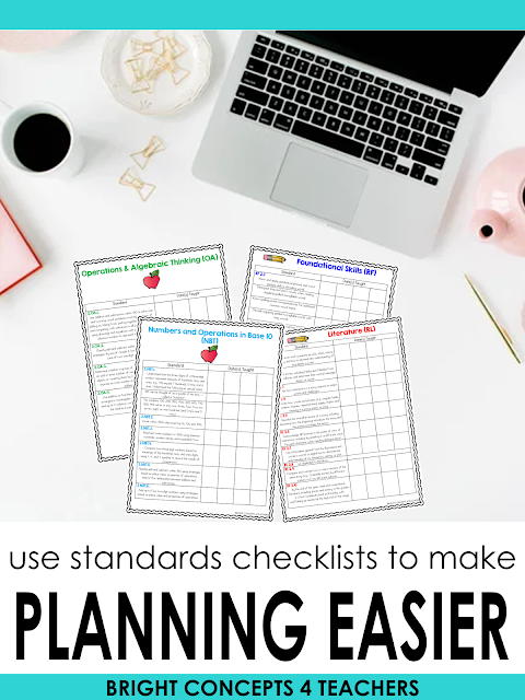 Common Core standards checklists