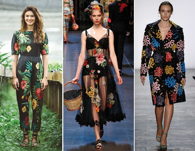 Tendência de moda primavera verão 2018 - estampa floral grande