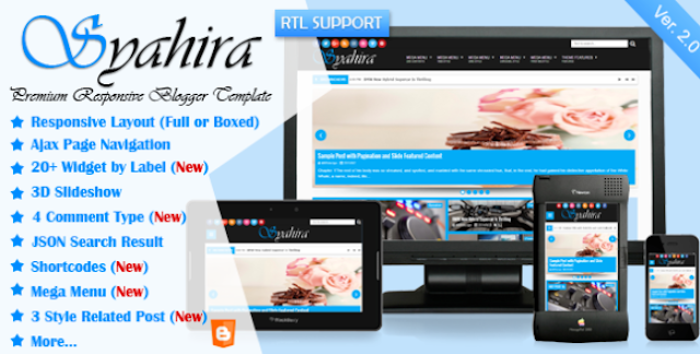 Syahira Free Premium Blogger Template download
