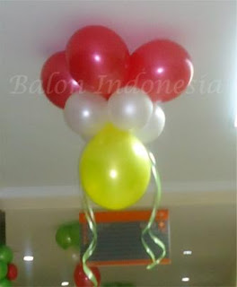 Bentuk dekorasi balon dengan bentuk sperti lampion