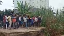 Tak Sanggup Menahan Derasnya Air Sungai, Box culvert  Jalan Provinsi Jebol