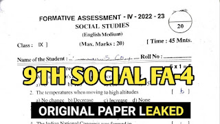 Class 9th social studies Fa4 Question paper 2024