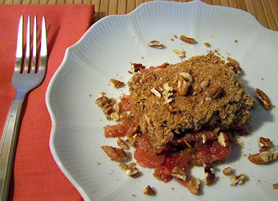 Plate of Cranberry Apple Crisp with nuts