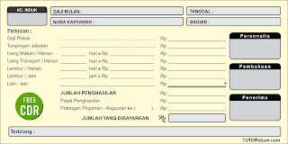 Desain Slip Gaji Format CorelDraw