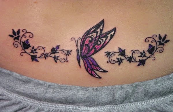 Butterfly Lower Back Tattoo Design Tattoos placed on this anterior area are