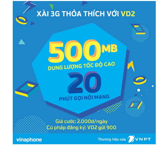 đăng ký vd2 vinaphone, vd2 vinaphone, đăng ký 3g vinaphone vd2, cú pháp vd2 vina