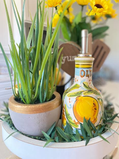 Homemaking and Summertime Tiered Tray With Lemons