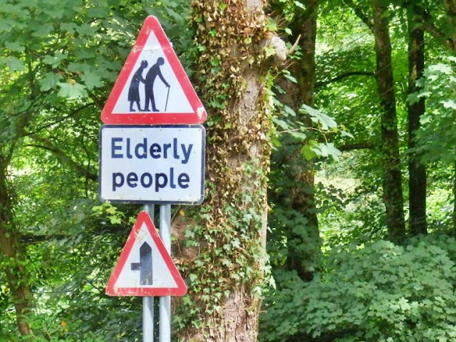 Elderly People Road Sign in Cornwall