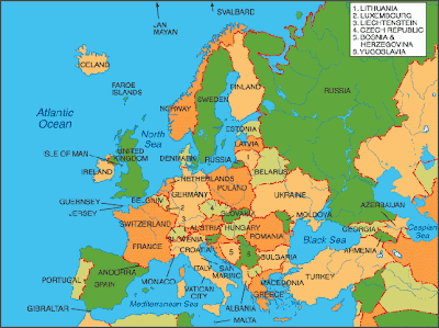 Karta över Europa Politiska Bild