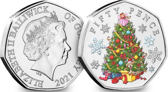 Guernsey 50 pence 2021 - The Christmas Tree