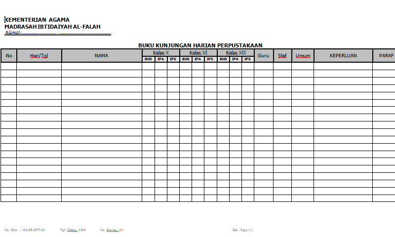 Contoh Grafik Kunjungan Perpustakaan - Contoh Bu