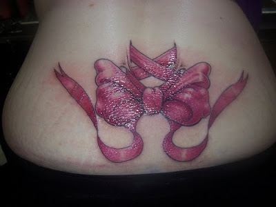 pink tattoo. back, pink tattoo ink