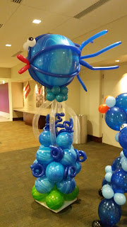  Underwater theme fish balloon column