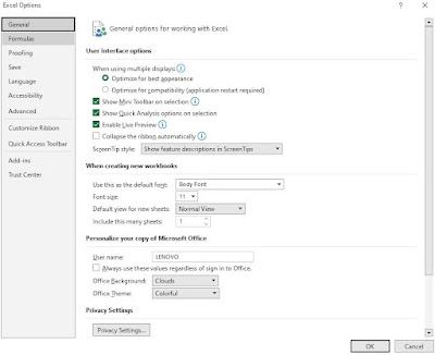 Excel Options