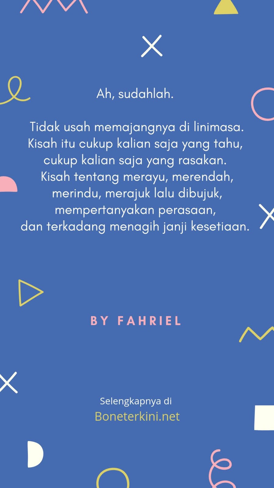 JENAKA - Puisi dari Fahriel - Bone Terkini