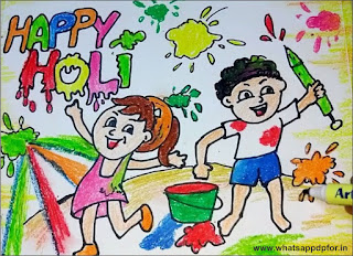 holi celebration drawing easy