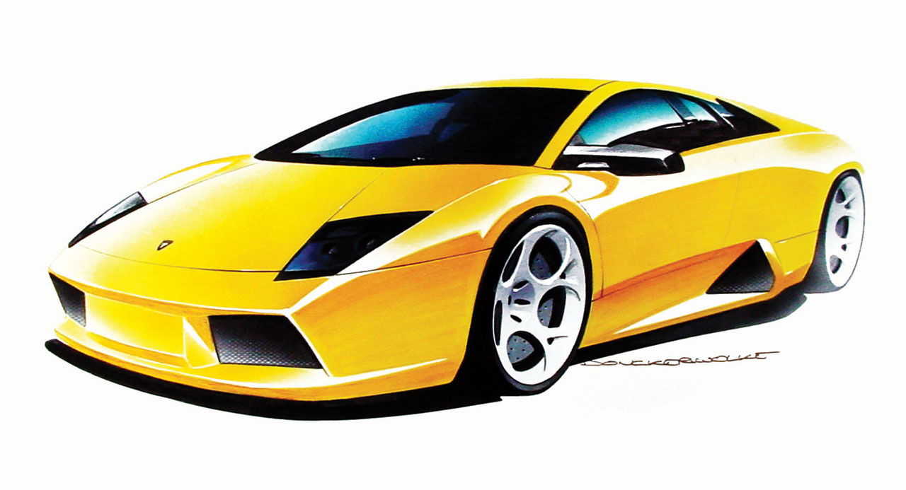  Lamborghini  Murcielago 2001 sketsa  mobil 