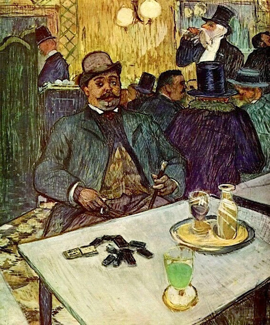 Henri de Toulouse Lautrec (1864-1901) Mr Boileau au Café (nature morte à l'absinthe) Huile sur toile, Cleveland Museum of Art