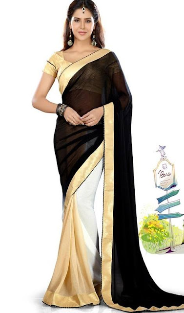 Designer Half Party Wear Sarees Online Shopping