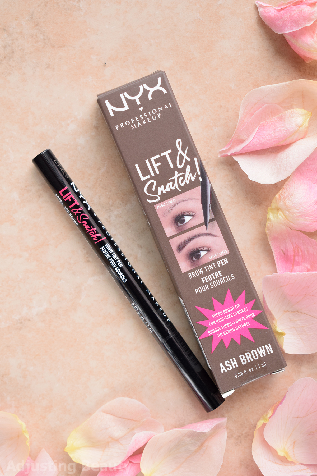 Review: NYX Lift & Snatch! Brow Tint Pen - Ash Brown - Adjusting Beauty