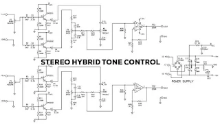 Stereo Hybrid Tone Control Circuit diagram