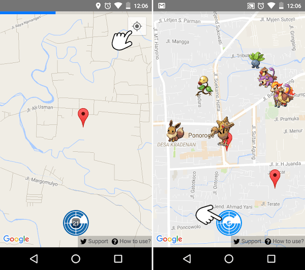 Pete radar PokeWhere Android