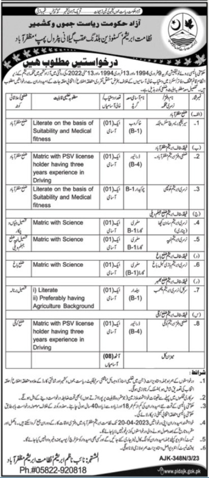 Jobs 2023 in AJK Directorate of Sericulture