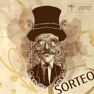 Cartel steam punk del sorteo del Salon de Anticuarios de Murcia