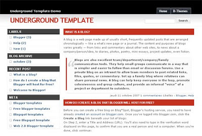 Underground Blogger Template