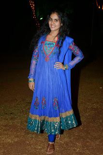 Sukruthi Actress In Blue Dress 002