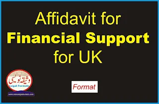 Affidavit for financial support for visa