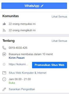 FB Rental Komputer RaafiNet di Palembang