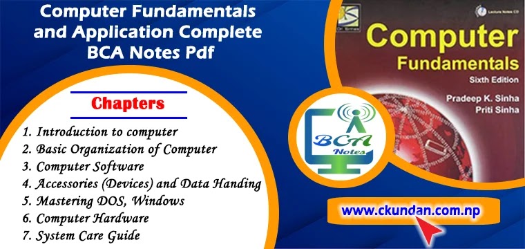 Computer Fundamentals and Application Complete BCA Notes Pdf