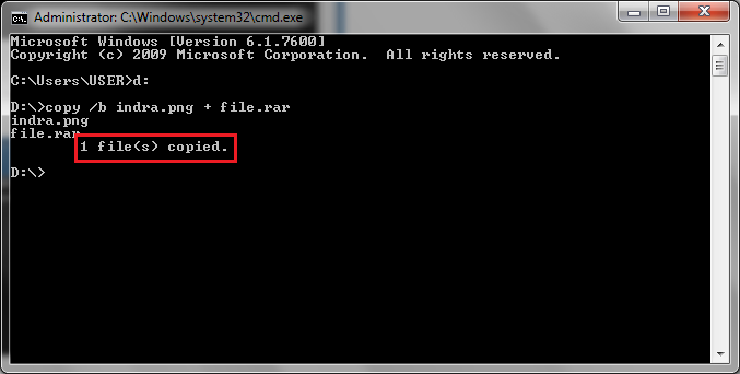 Menyembunyikan File ke Dalam Gambar Dengan Command Prompt