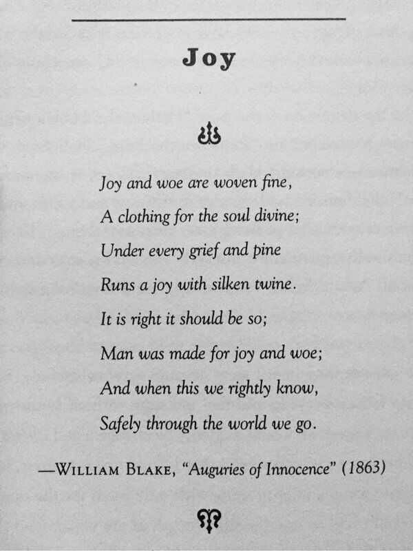 Joy And Woe Woven Are Fine William Blake