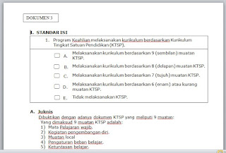 Instrumen, Dokumen Standar Isi Akreditasi