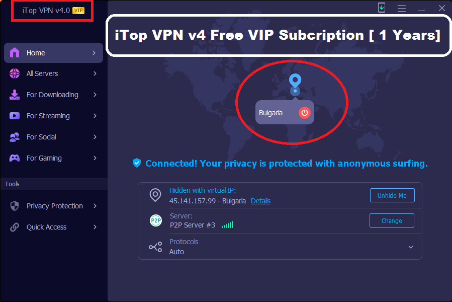 iTop VPN v4 Free VIP Subscription 2023 [1 Years]