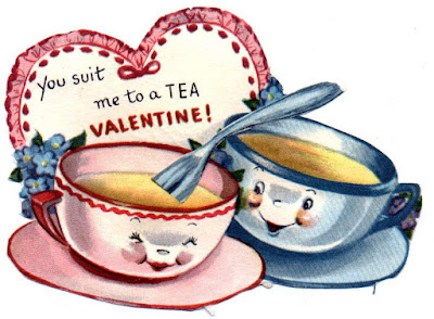 you suit me to a tea vintage cup and saucer valentine card