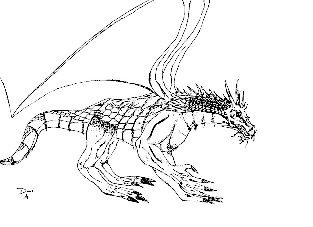 Scaly Dragon Free Printable Coloring Page